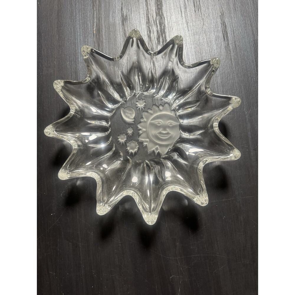 Celestial Studio Nova Heavens Gate Crystal 14” Serving Platter Sun Moon Stars